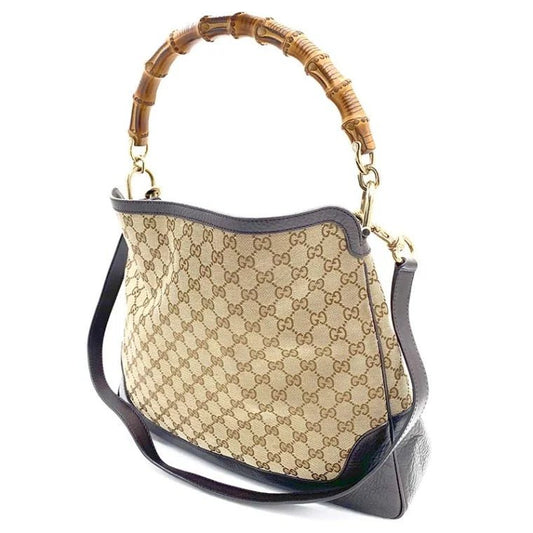 Gucci Gucci Jacquard Bamboo Shoulder Bag (282315) - Etoilux