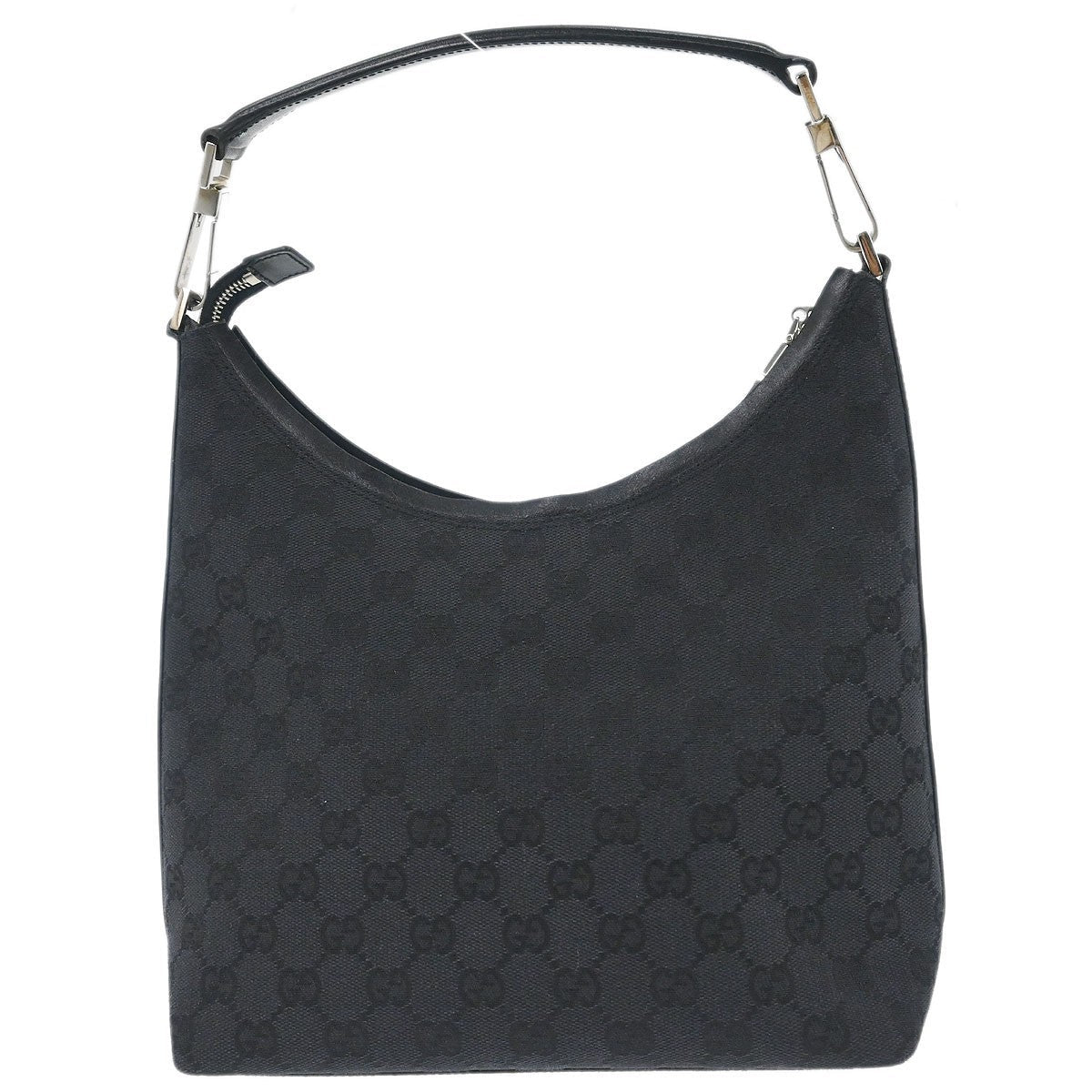Gucci Vintage Hobo GG Canvas Nera con Manico Hardware Argentato – Misura Media - Etoilux