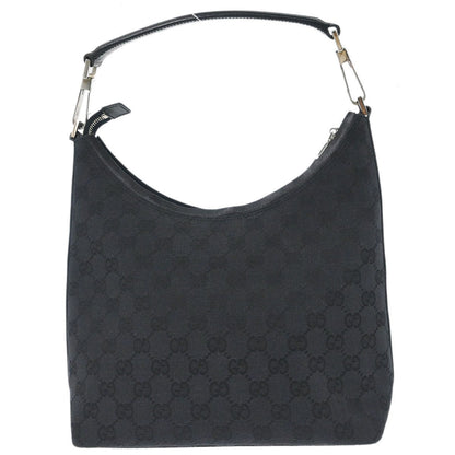 Gucci Vintage Hobo GG Canvas Nera con Manico Hardware Argentato – Misura Media - Etoilux