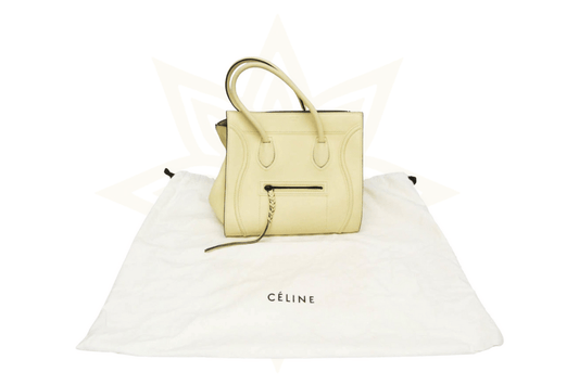 CELINE Luggage Micro Tote in pelle liscia avorio - Etoilux