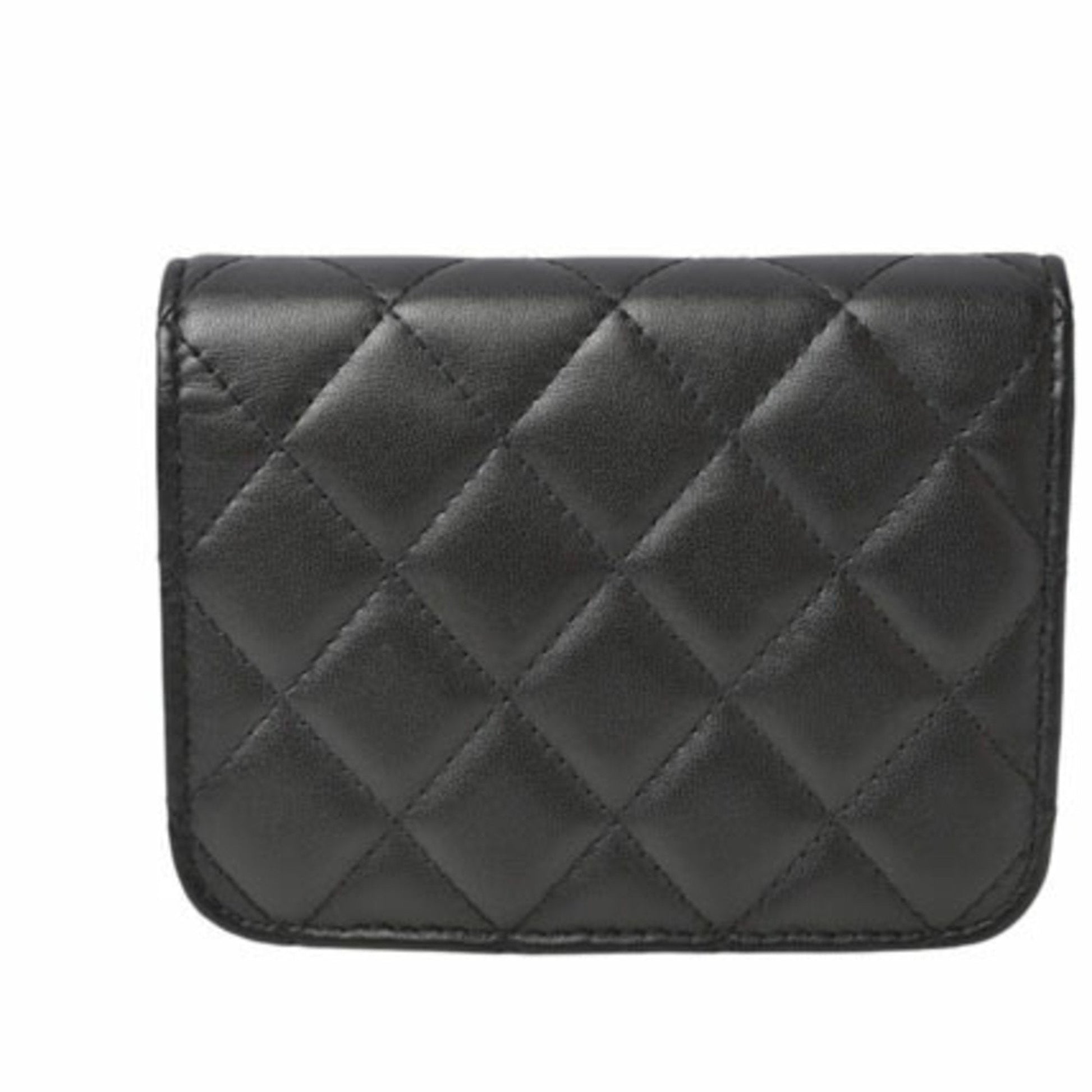 Chanel Wallet on Chain in pelle nera con catena dorata intrecciata – Ref. 31409975 - Etoilux