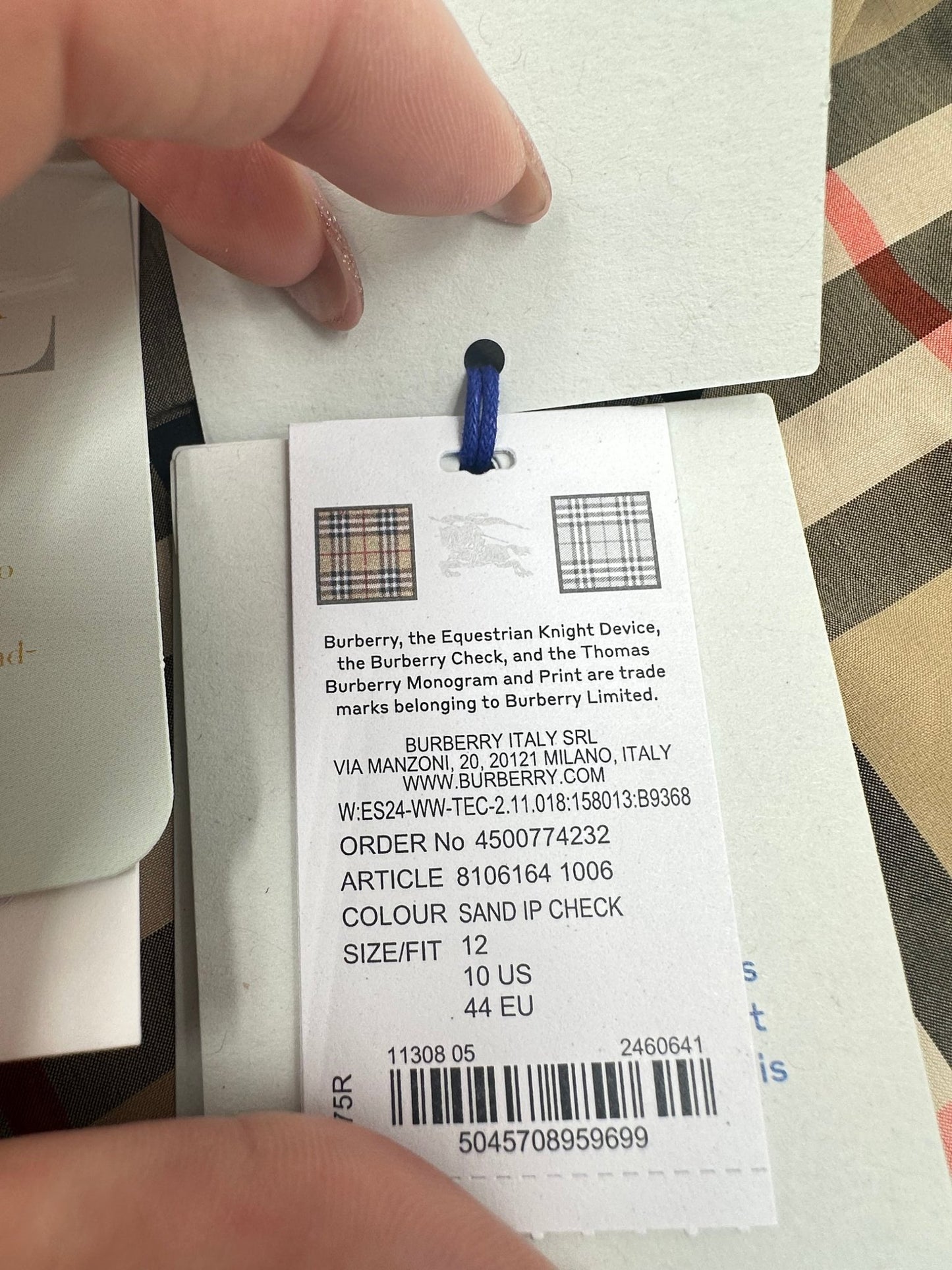 Burberry Camicia in Cotone Motivo Check Beige – Nuova con Cartellino - Etoilux