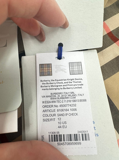 Burberry Camicia in Cotone Motivo Check Beige – Nuova con Cartellino - Etoilux