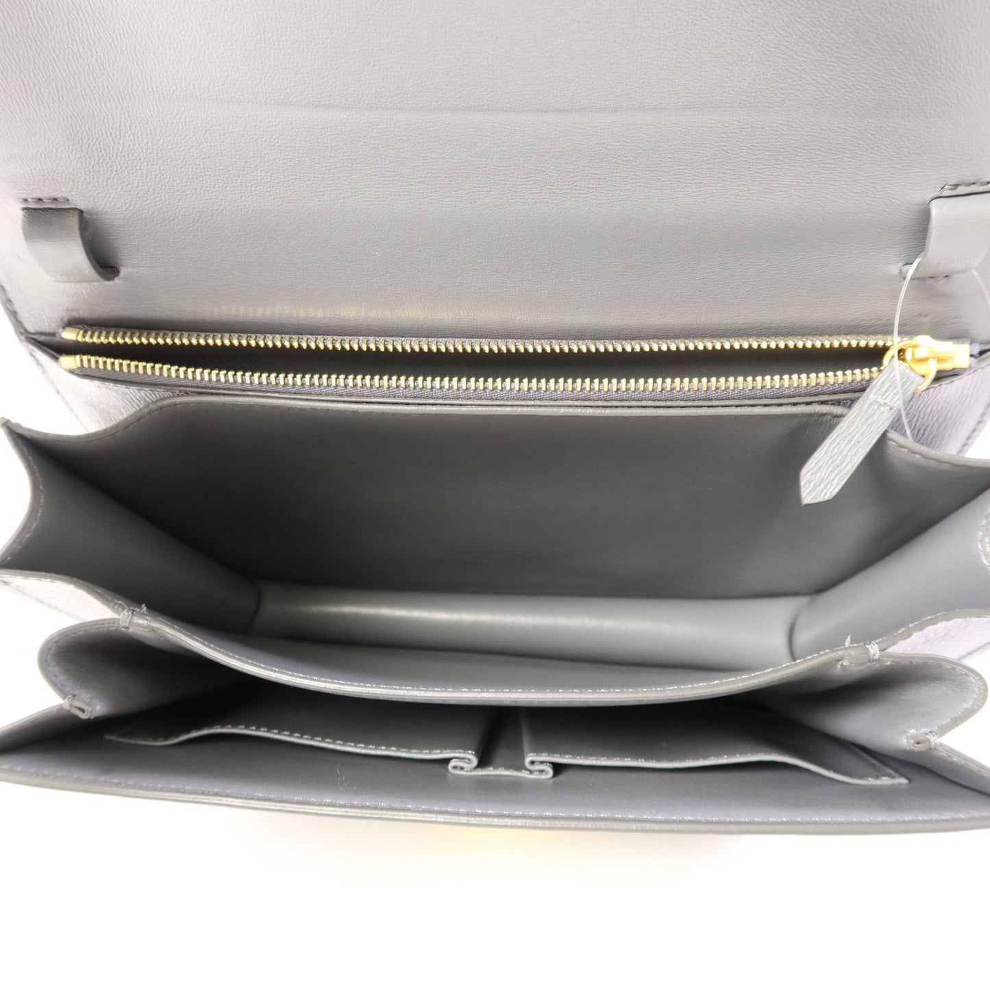 Céline Classic Box Medium Liséré Grigio Ardesia Hardware Dorato – 23 cm - Etoilux