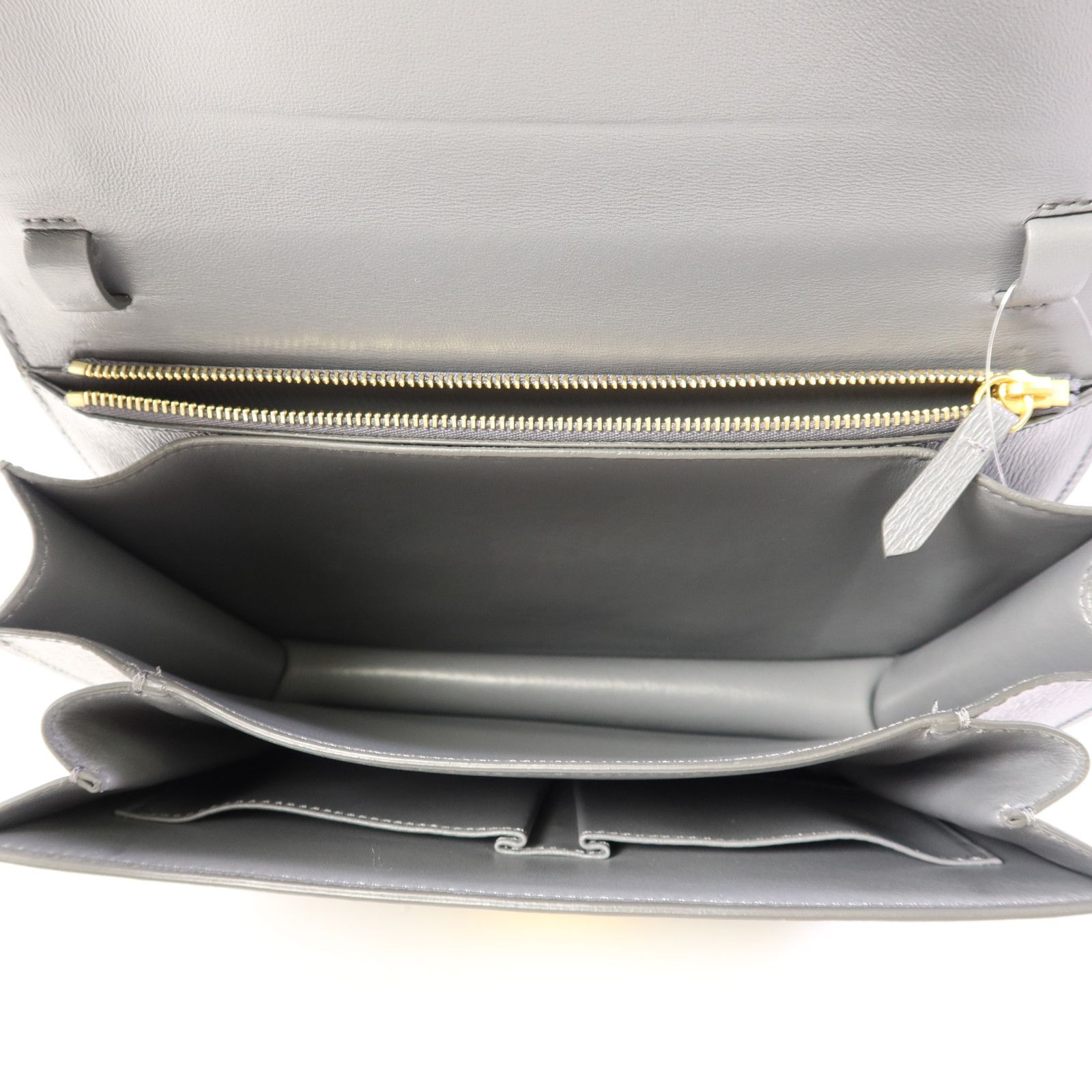 Céline Classic Box Medium Liséré Grigio Ardesia Hardware Dorato – 23 cm - Etoilux