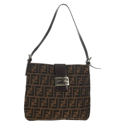 Fendi Mamma Baguette Zucca Canvas Marrone Nero – Shoulder Bag Vintage Iconica - Etoilux