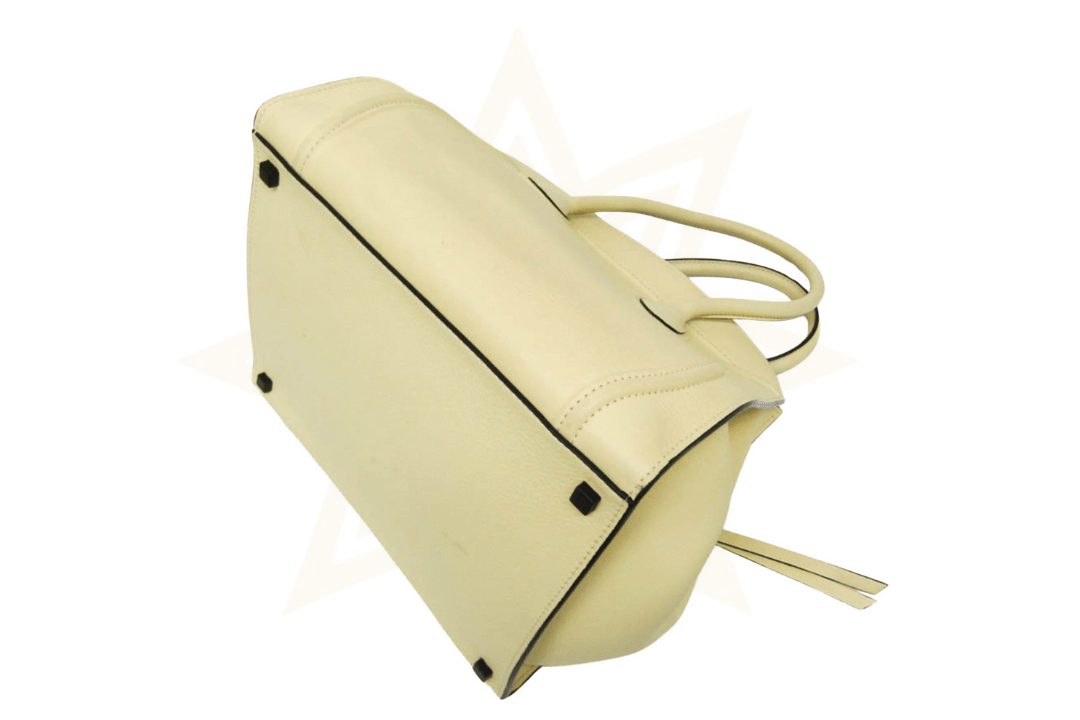 CELINE Luggage Micro Tote in pelle liscia avorio - Etoilux