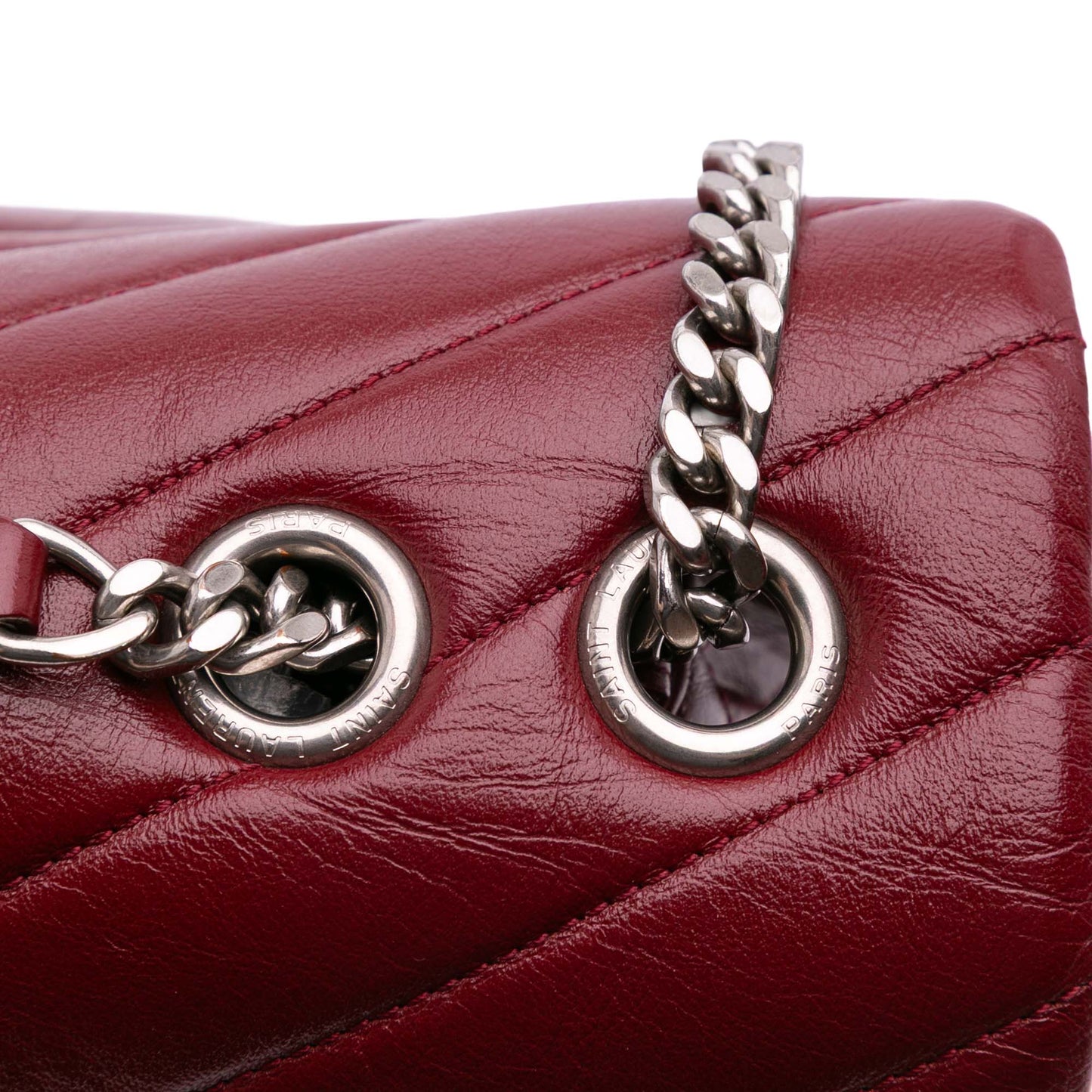 Saint Laurent LouLou Medium in pelle trapuntata – Rosso (2018) - Etoilux
