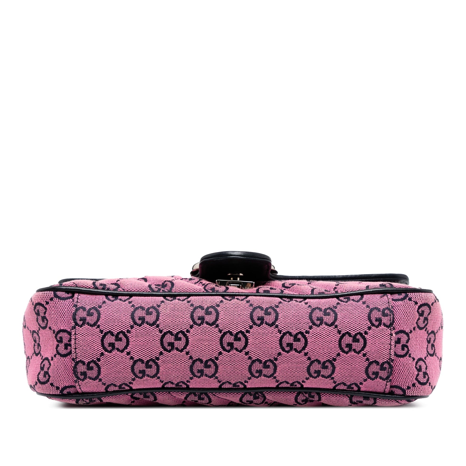 Gucci GG Marmont Shoulder Bag in tela GG rosa con finiture in pelle - Etoilux