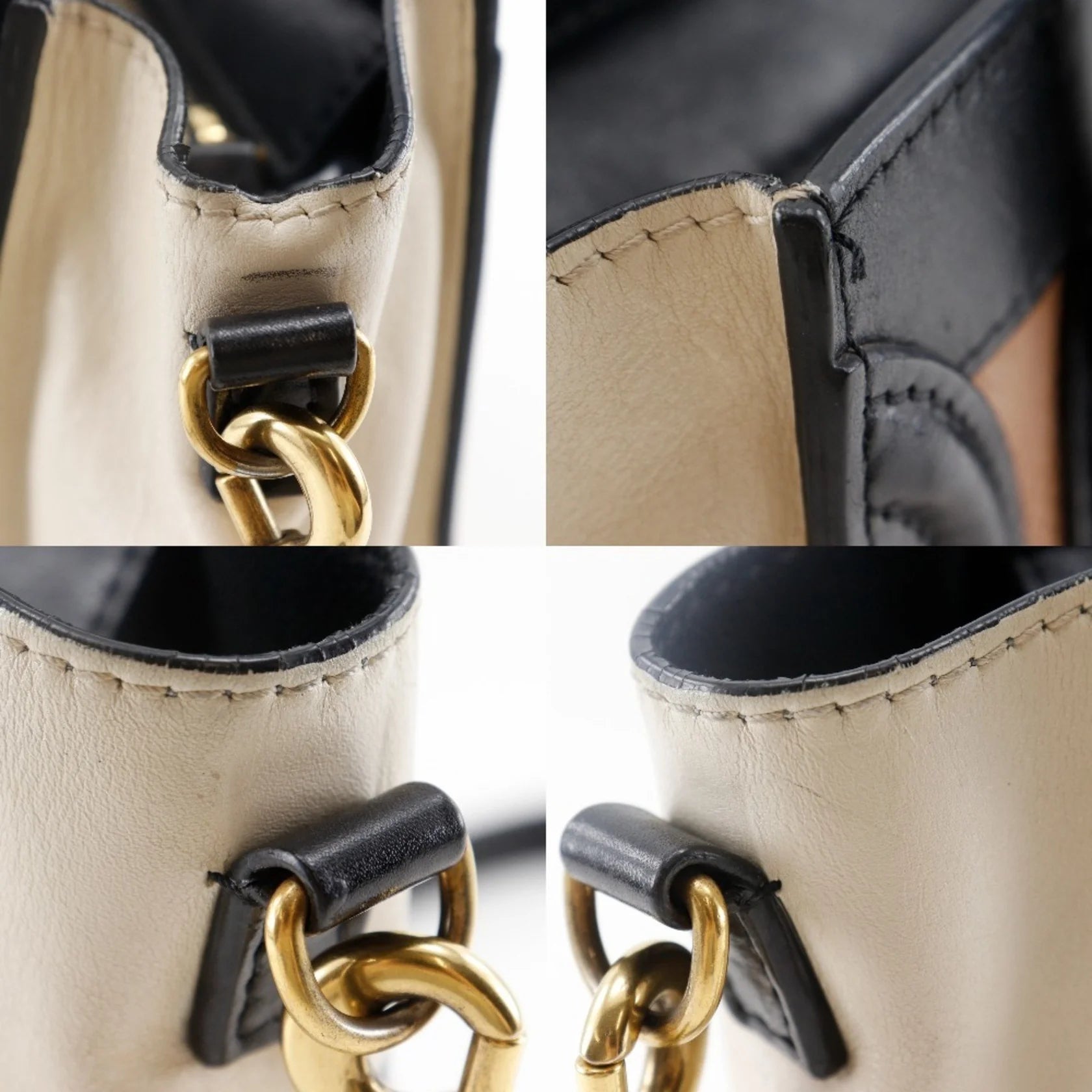 Céline Nano Luggage in Pelle Tricolore – Nero, Marrone e Bianco Sporco - Etoilux