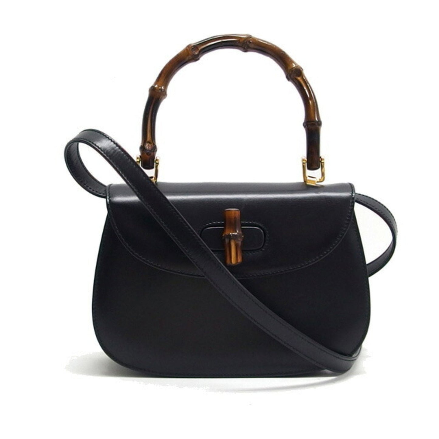 Gucci Bamboo Top Handle Bag in pelle nera – 21 cm - Etoilux