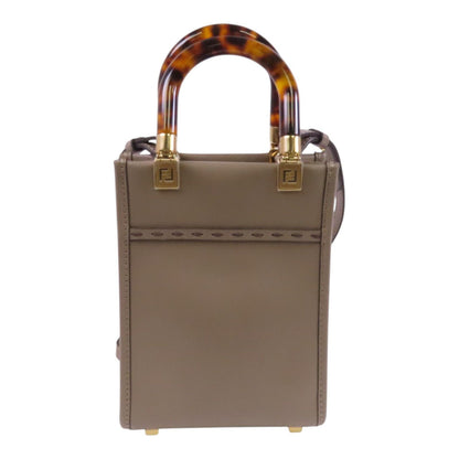 Fendi Sunshine Mini Shopper Vitello Liscio Greige – 13 cm - Etoilux