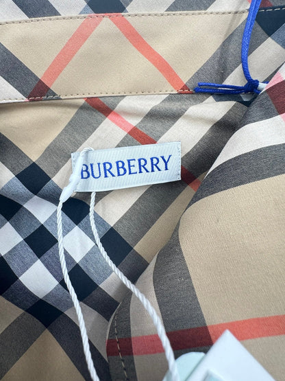 Burberry Camicia in Cotone Motivo Check Beige – Nuova con Cartellino - Etoilux