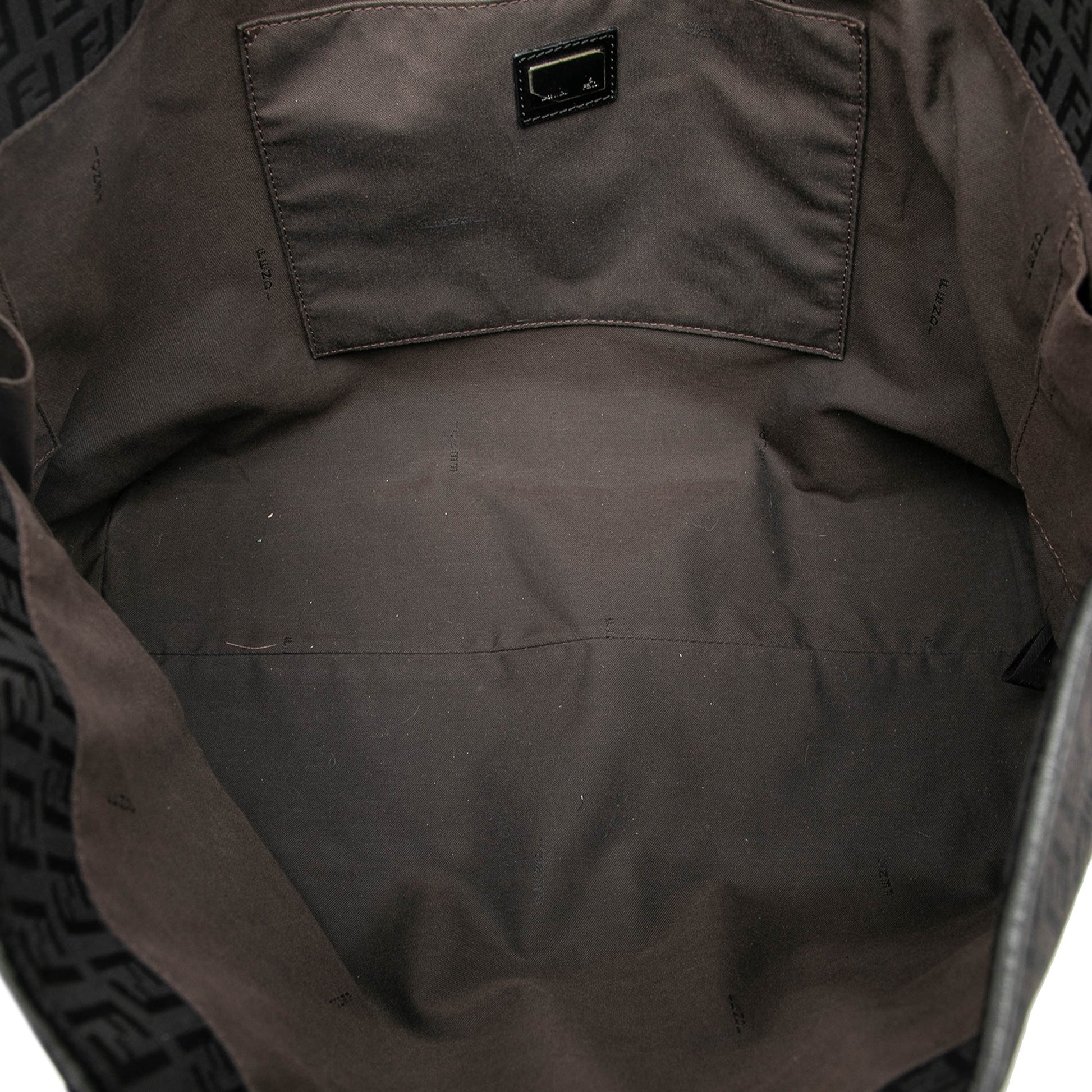 Fendi – Grande Borsa Tote Zucchino in Tela Nera - Etoilux