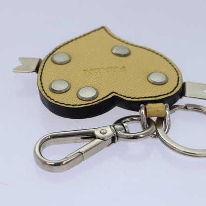 Prada Portachiavi Bag Charm Cuore in Pelle Saffiano Gialla con Freccia – 11 cm - Etoilux