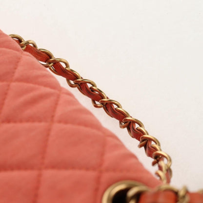 Chanel Zaino Denim Trapuntato Corallo Hardware Dorato – 20 cm - Etoilux