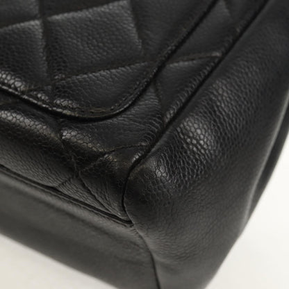 Chanel Single Flap Vintage Pelle Caviar Nera Hardware Oro – 27 cm - Etoilux