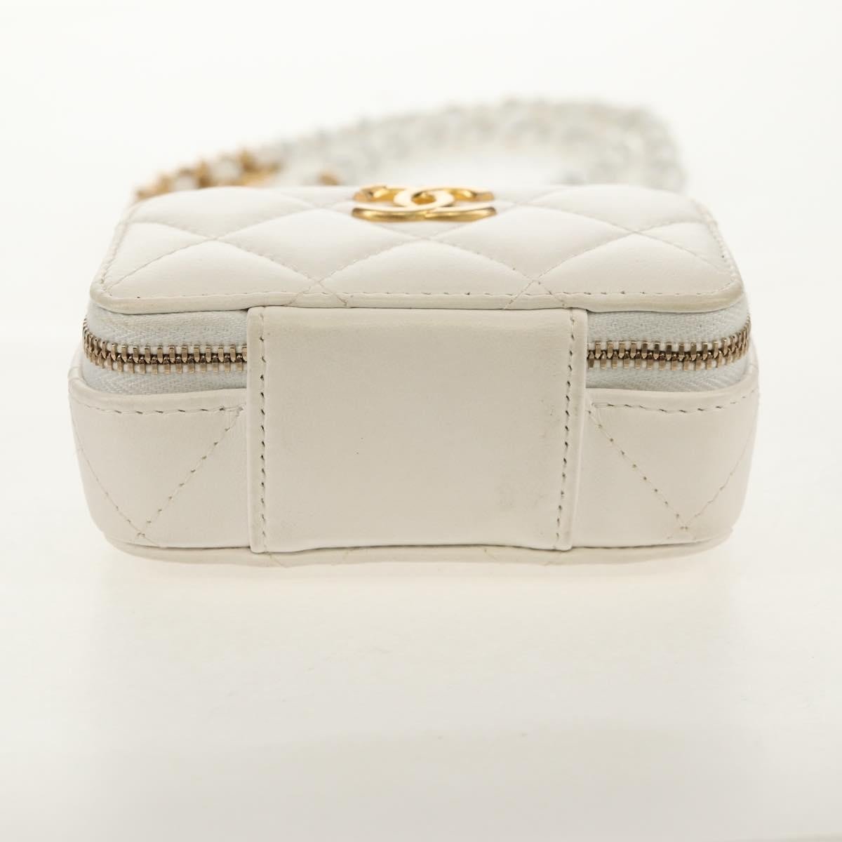 Chanel CC Zip Mini Bag Pelle di Agnello Bianco Latte – 11 cm - Etoilux