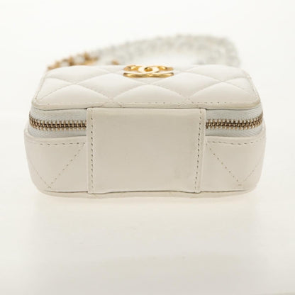 Chanel CC Zip Mini Bag Pelle di Agnello Bianco Latte – 11 cm - Etoilux