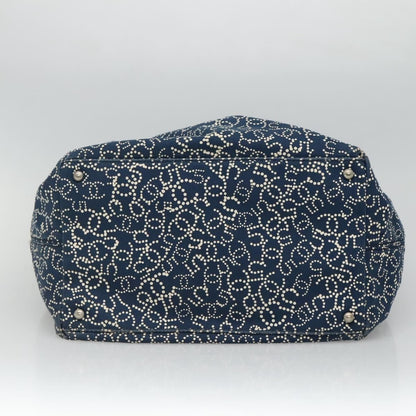 Chanel Vintage Tote Grande in Tela Stampata CC – Blu Navy - Etoilux