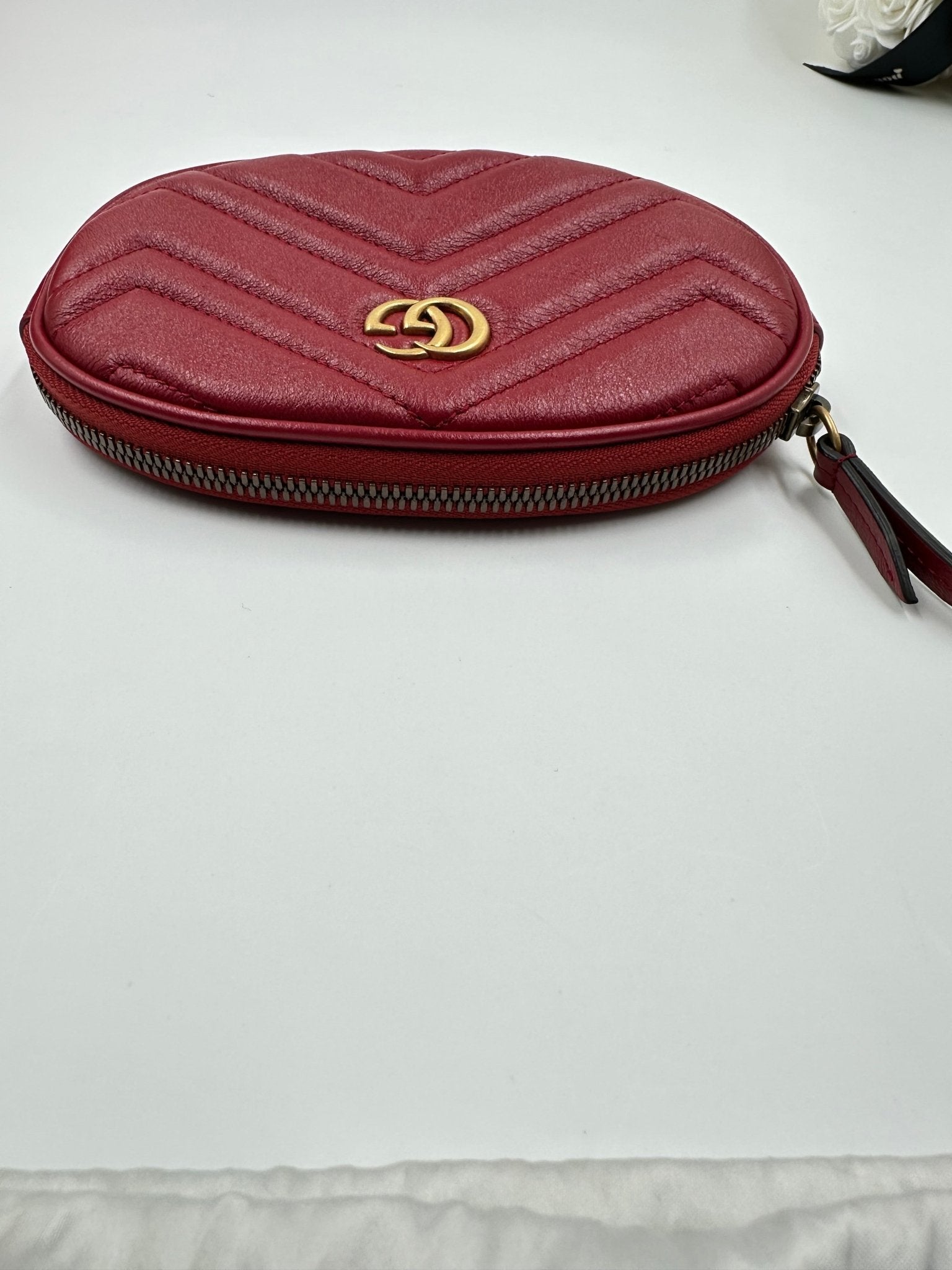 Gucci GG Marmont Multi Pochette Belt Bag Pelle Matelassé Rossa – Set 3 Pezzi - Etoilux