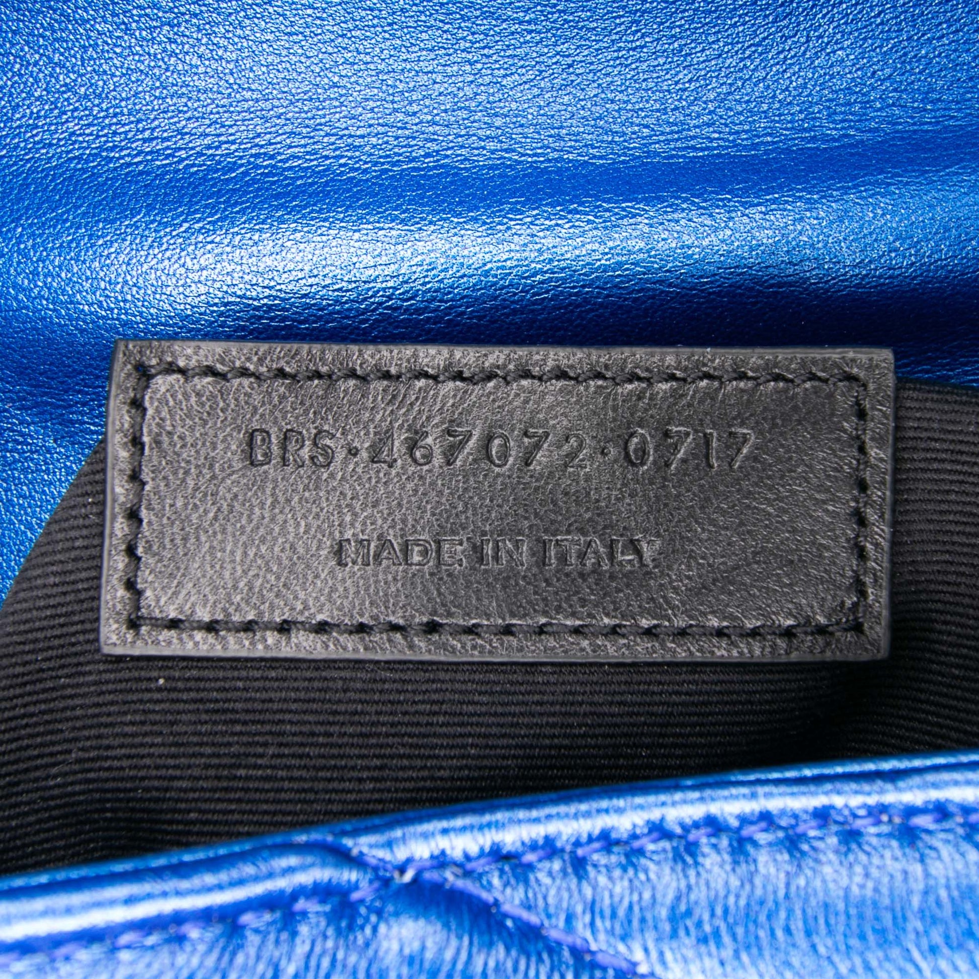 Saint Laurent Toy Loulou in Pelle di Vitello Metallizzata Blu – 2017 - Etoilux