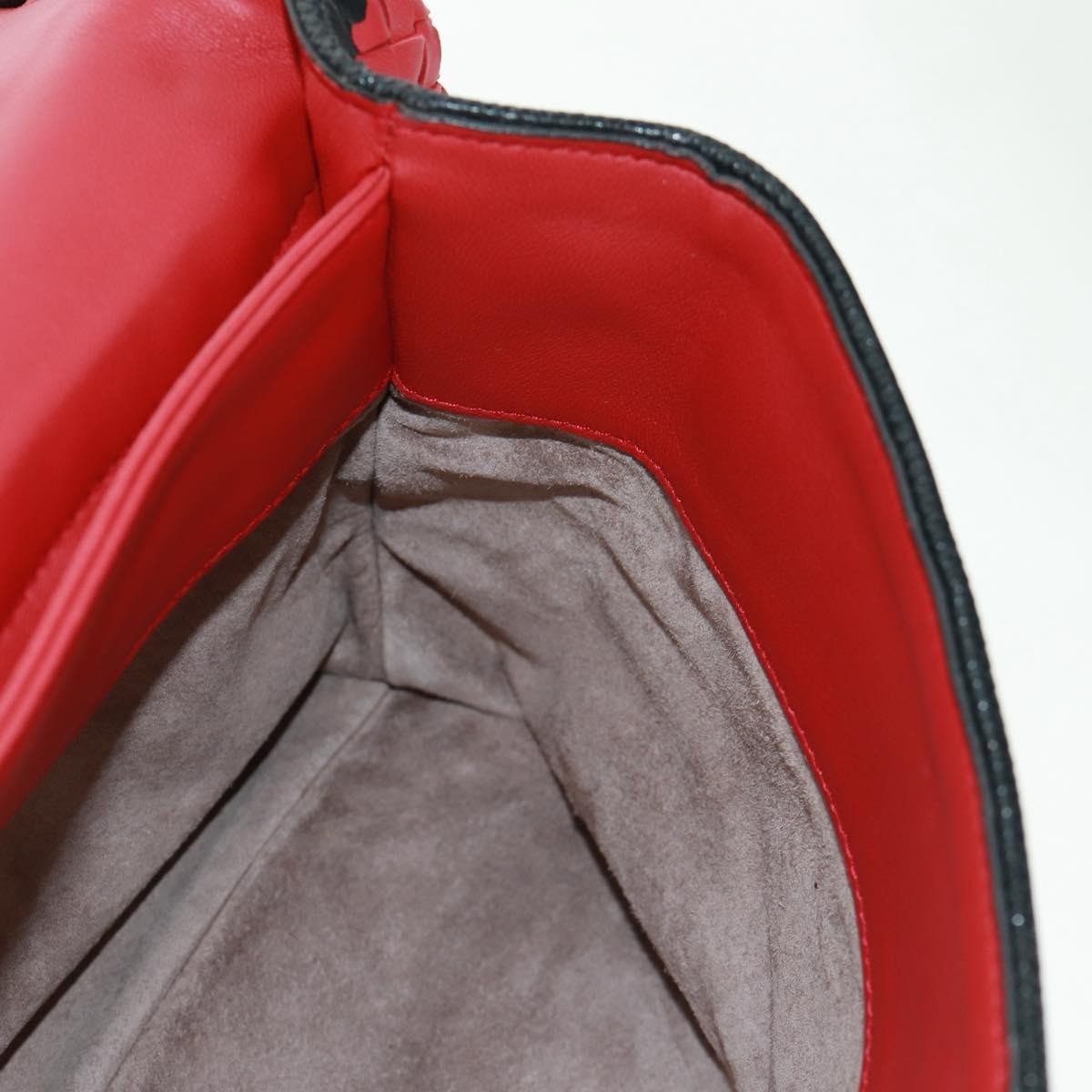 Bottega Veneta Glass Shoulder Bag Intrecciato Nappa Rosso/Nero – 28 cm - Etoilux