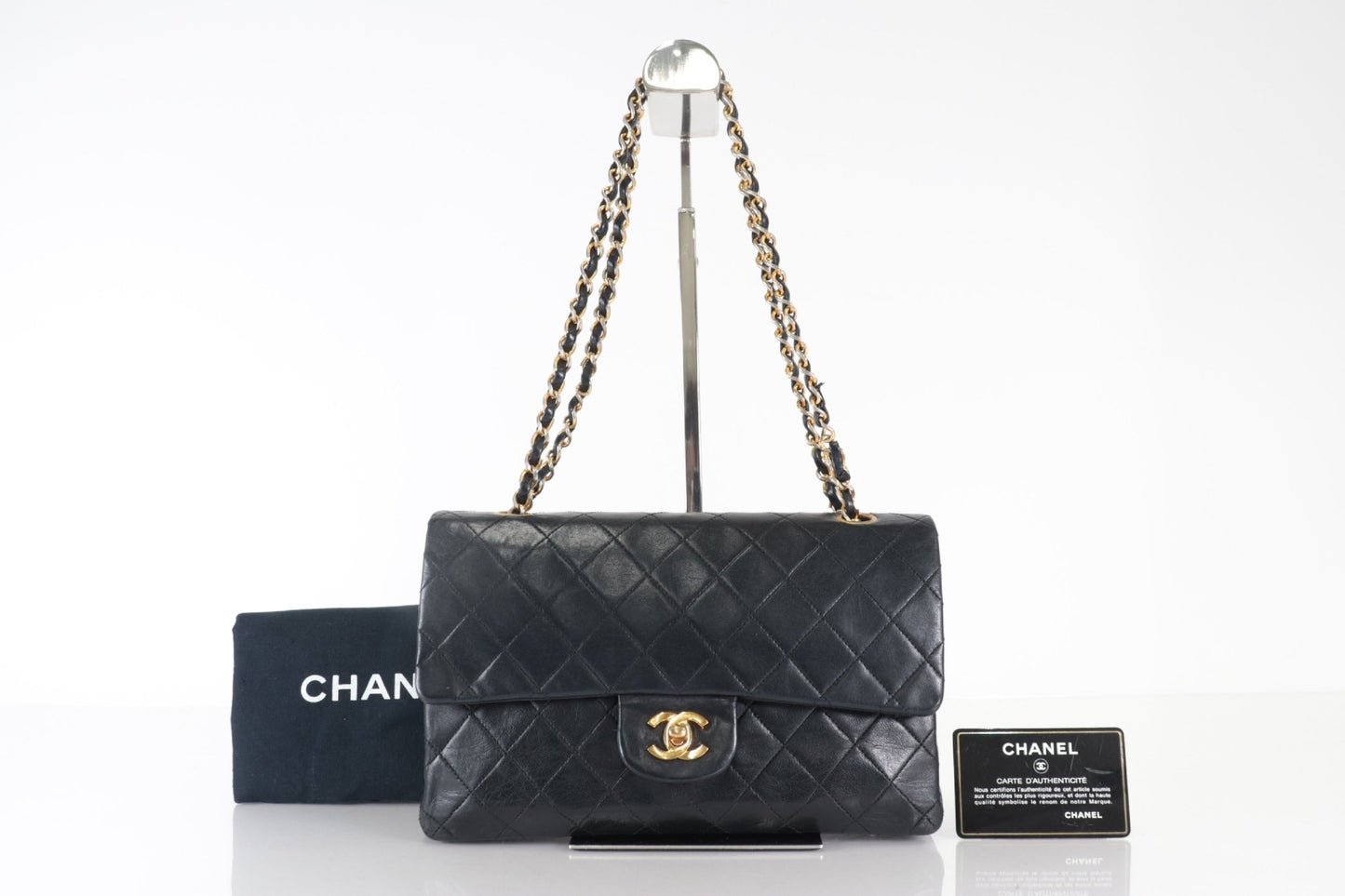 Chanel Classic Flap Medium Vintage Nera Hardware Oro | Etoilux