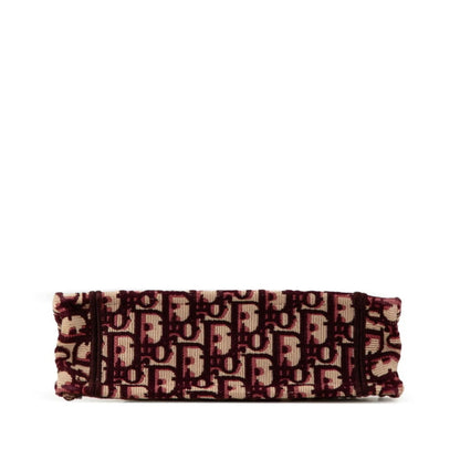 Christian Dior Borsa a mano Christian Dior Dior Lady Oblique Embroidery Mini Book Tote Bag Borsa a mano in tela rosso vino beige da donna - Etoilux