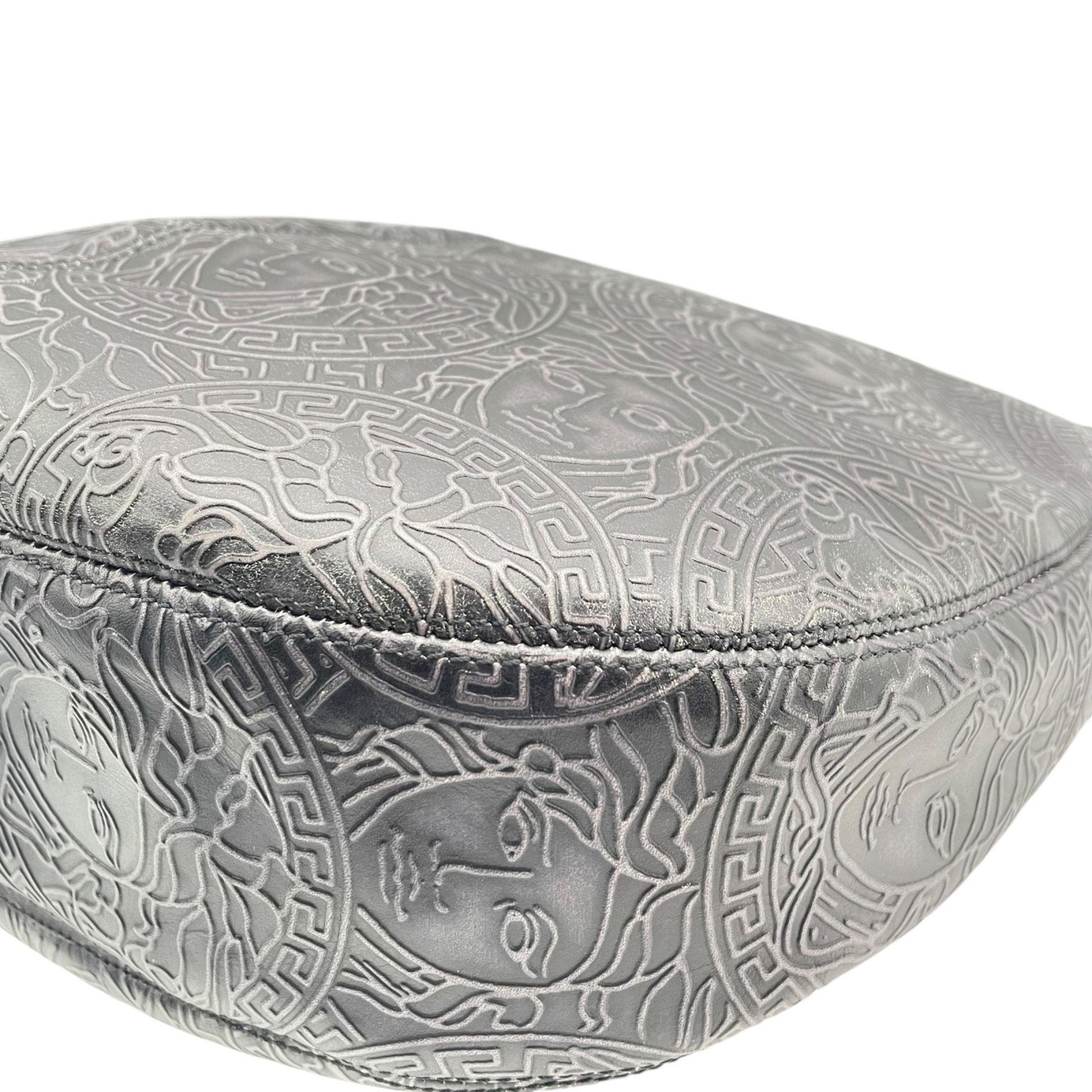 Versace Medusa – Hobo bag in pelle nera incisa - Etoilux