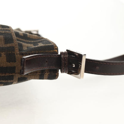 Fendi Mamma Baguette Zucca Canvas Marrone Nero – Shoulder Bag Vintage Iconica - Etoilux