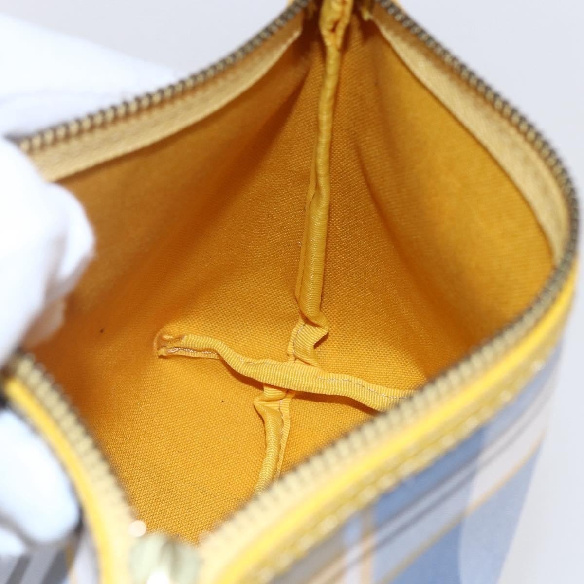 Burberry Nova Check Pochette in Tela Canvas Azzurra e Giallo Senape — Small - Etoilux