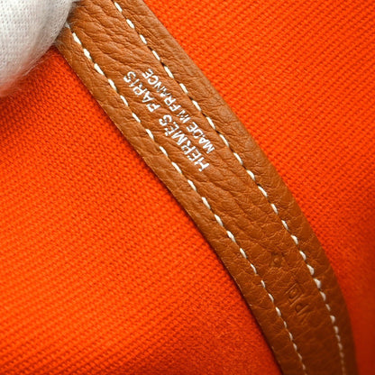 Hermès Garden Party Tote Canvas Righe Multicolore Pelle Fauve 2013 — 36 cm - Etoilux