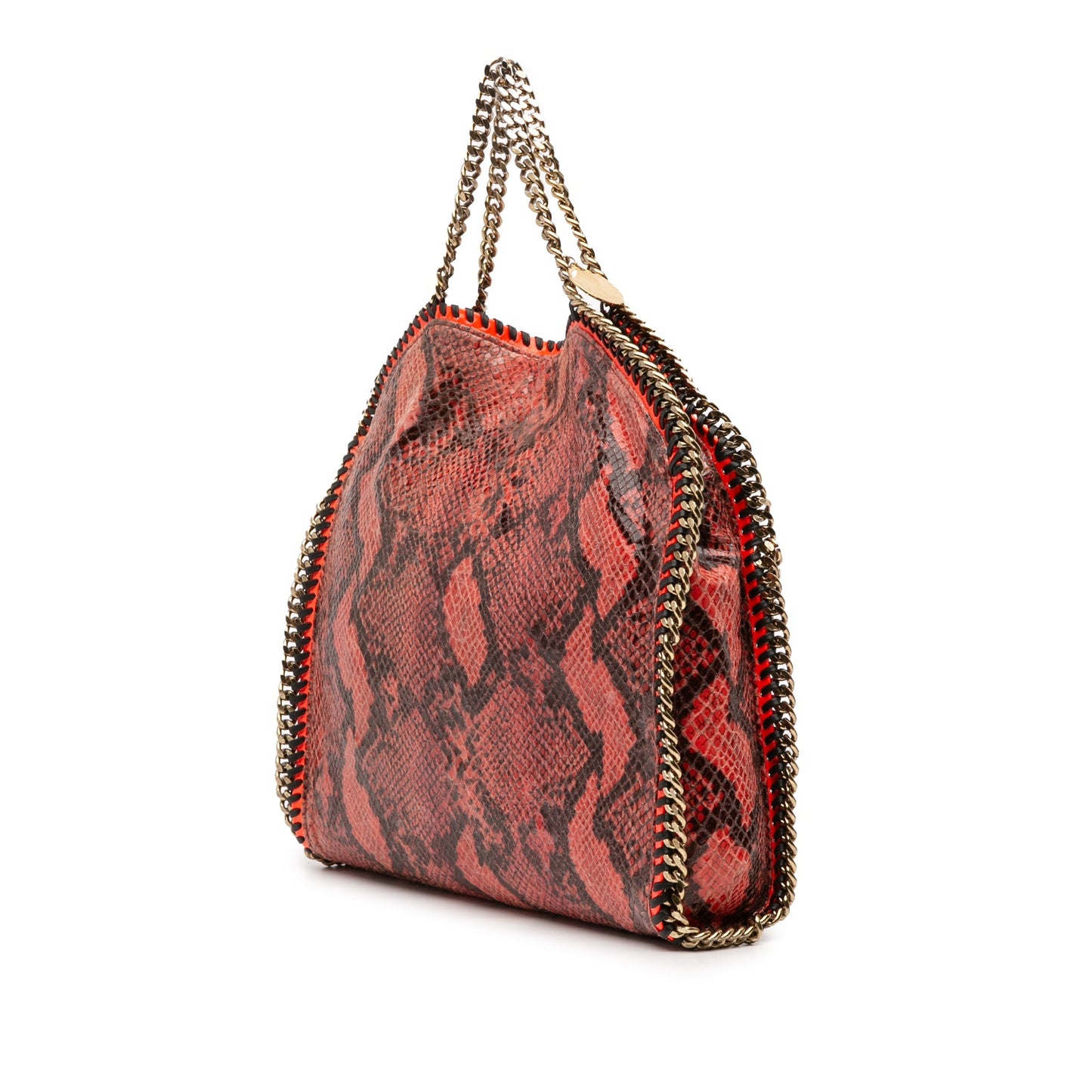Stella McCartney Falabella – Borsa a Tracolla Pieghevole in Effetto Serpente Arancione - Etoilux