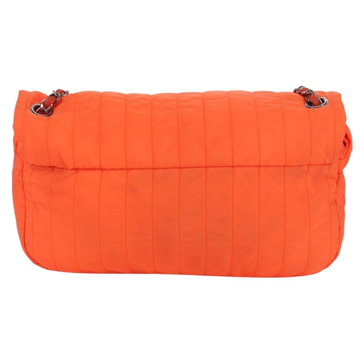 Chanel Coco Cocoon Flap Nylon Arancio Neon – Hardware Argento – 29 cm - Etoilux