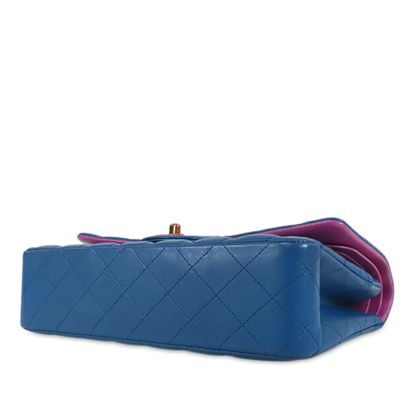 CHANEL Classic Double Flap Medium Lambskin Blue Rainbow Hardware - Etoilux