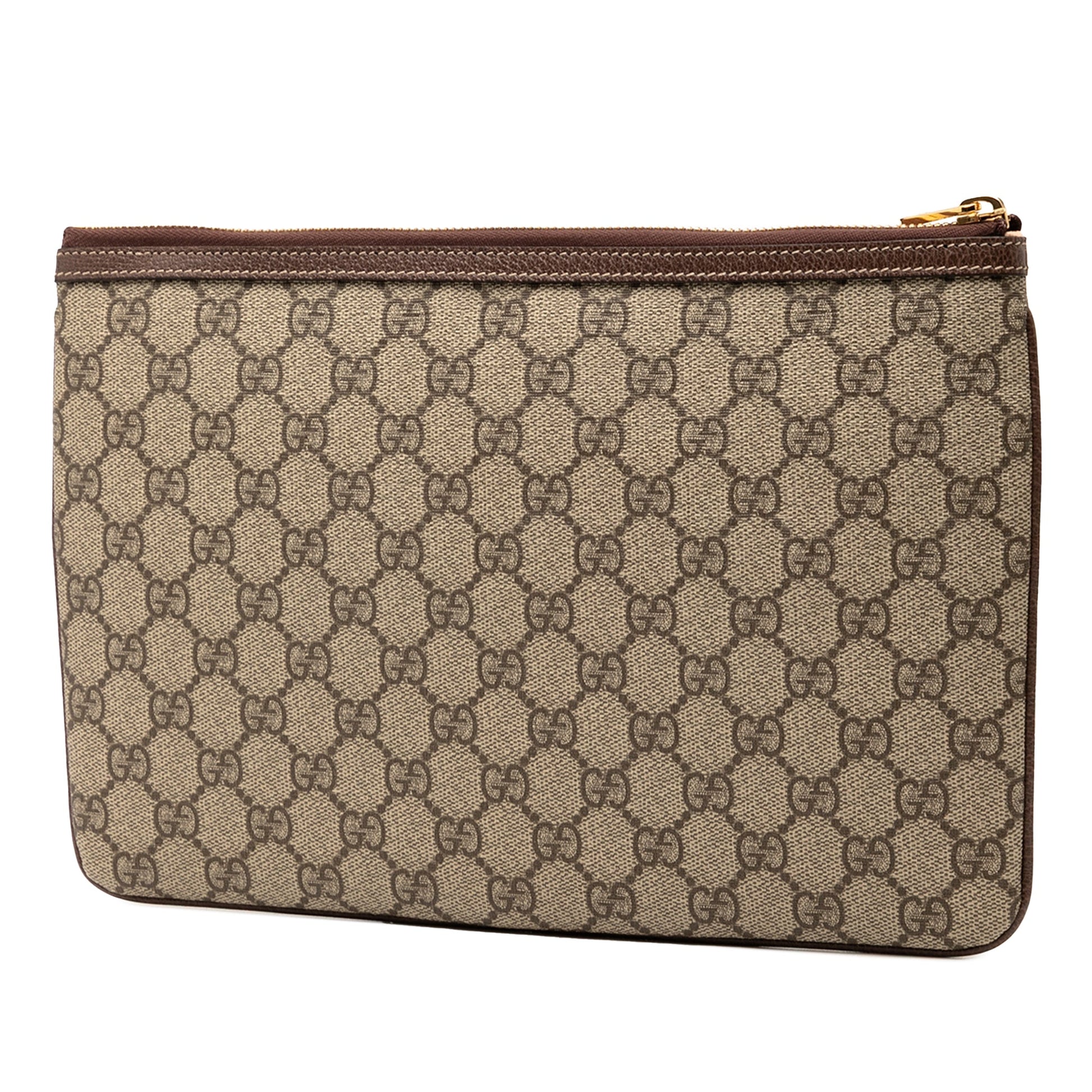 Gucci Ophidia GG Supreme – Pochette in Tela Rivestita, Brown – 20 x 28,5 cm - Etoilux