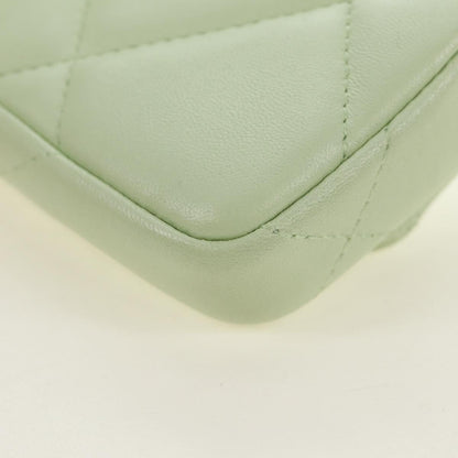 Chanel 19 Portamonete con Patta e Catena Pelle Agnello Verde Menta 2021 – 10 cm - Etoilux