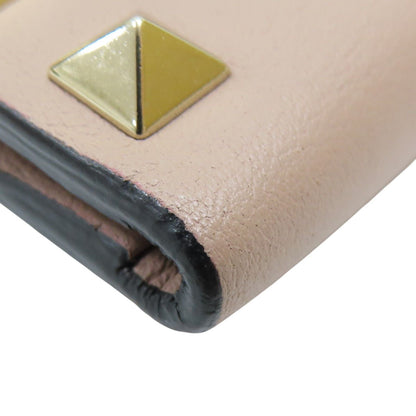 Valentino Garavani Rockstud Compact Wallet Pelle di Vitello Rosa Cipria - Etoilux