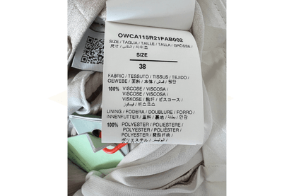 Off - White Pantaloni eleganti a gamba dritta in raso a coste rosa chiaro Off - White, taglia IT 38 (UK 6) - Etoilux