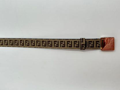 Cintura Fendi "Forever" in Tessuto FF - Fibbia Quadrata Gold - Etoilux