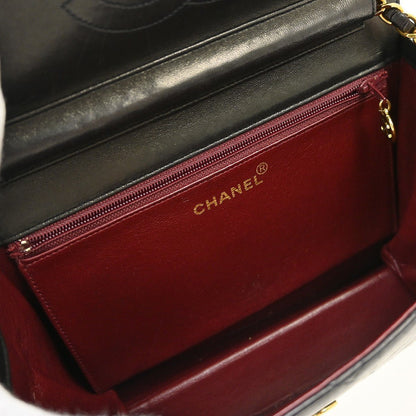 Chanel Vintage Square CC Flap Pelle Agnello Nera Anni '90 – 22 cm - Etoilux