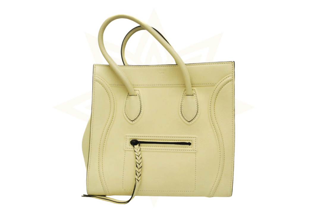 CELINE Luggage Micro Tote in pelle liscia avorio - Etoilux
