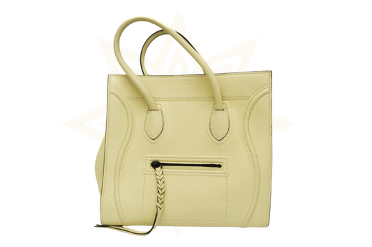 CELINE Luggage Micro Tote in pelle liscia avorio - Etoilux