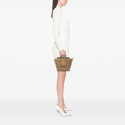 Céline Luggage Nano Pelle di Vitello Beige Dune Hardware Argento – 19,5 cm - Etoilux