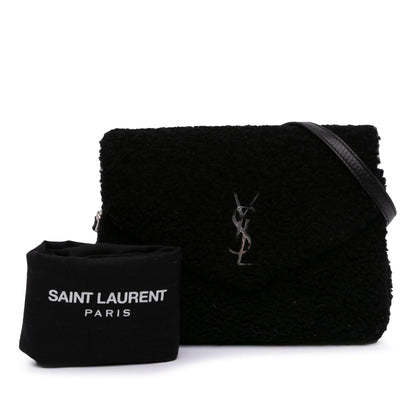 Saint Laurent – Borsa a Tracolla in Shearling Nero – 2018 - Etoilux