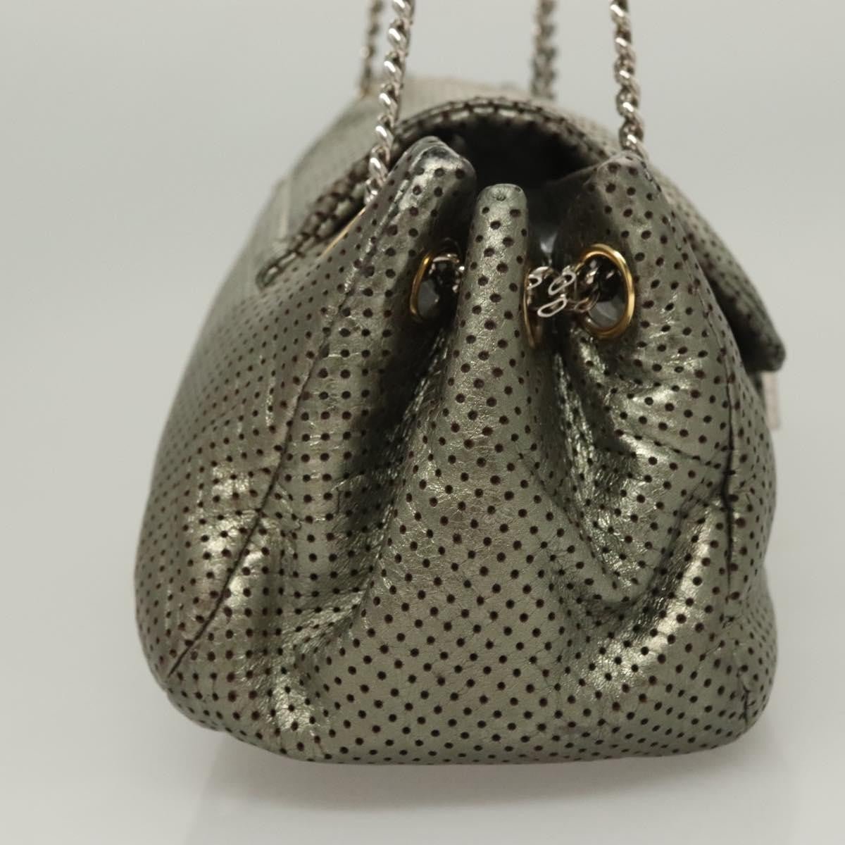 Chanel Drill Flap Bag in Pelle Traforata Metallizzata – Argento - Etoilux
