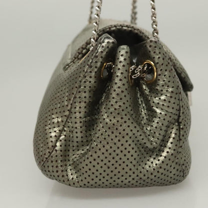 Chanel Drill Flap Bag in Pelle Traforata Metallizzata – Argento - Etoilux