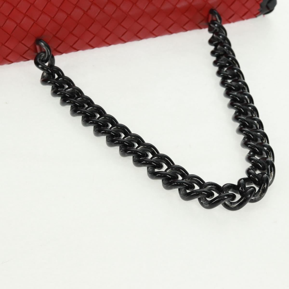 Bottega Veneta Glass Shoulder Bag Intrecciato Nappa Rosso/Nero – 28 cm - Etoilux