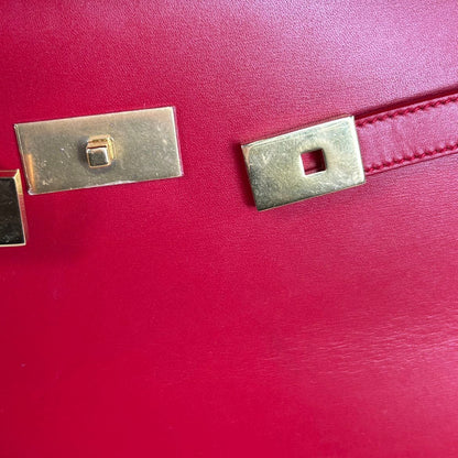 Saint Laurent Paris – Manhattan Shoulder Bag in Smooth Leather Rosso - Etoilux